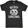 Mens Merry Christmas T Shirt Funny Halloween Pumpkin Jack O Lantern Joke Tee for Guys(Heather Black – Christmas)