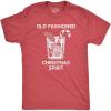 Mens Old Fashioned Christmas Spirit Tee Funny Xmas Mixed Drink Lovers Tee for Guys(Heather Red – Spirit)