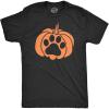 Mens Pumpkin Paw T Shirt Funny Halloween Jack-O-Lantern Pet Puppy Animal Lover Novelty Tee(Heather Black)