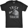 Mens Trick Or Trash T Shirt Funny Raccoon Trick Or Treat Halloween Novelty Tee(Heather Black)