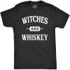 Mens Witches and Whiskey T Shirt Funny Halloween Drinking Tee(Heather Black)