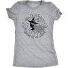 Womens Soul of A Witch Heart of A Hippie T Shirt Funny Halloween Tee(Light Heather Grey)