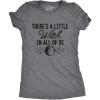 Womens There’s A Little Witch in All of Us T Shirt Funny Halloween Tee(Dark Heather Grey)