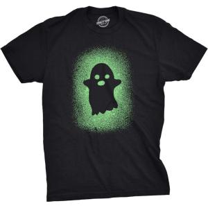 Glowing Ghost Glow in The Dark Shirt Scary Halloween T Shirt Cool Costume Tee(Black)