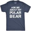 Ask Me About My Polar Bear T Shirt Funny Zoo Animal Flip Up Tee(Heather Navy)