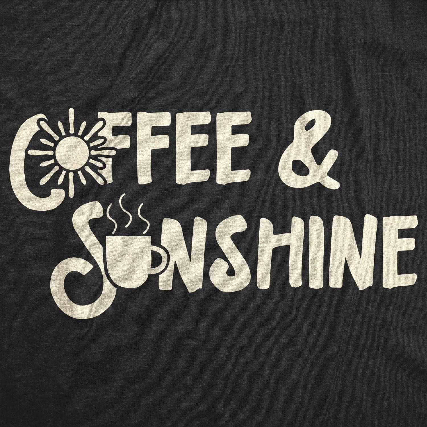 imageCrazy Dog TShirts Womens Coffee and Sunshine T Shirt Cute Tee for LadiesHeather Black