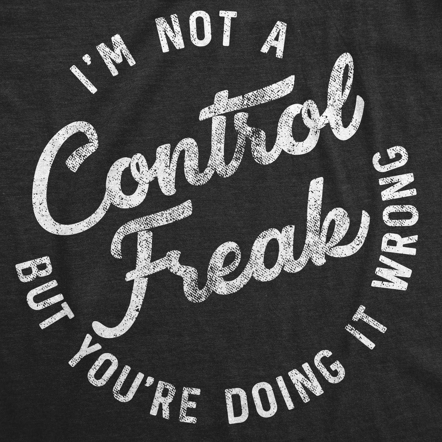 imageFunny Badass Womens T Shirts Cool Sarcastic Graphic Tees for Ladies with SassHeather Black Control Freak