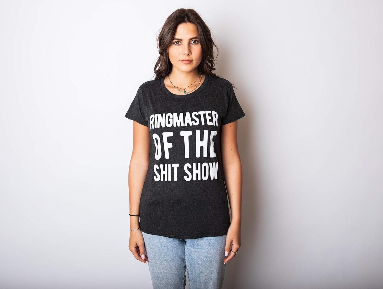 imageFunny Badass Womens T Shirts Cool Sarcastic Graphic Tees for Ladies with SassHeather Black Ringmaster