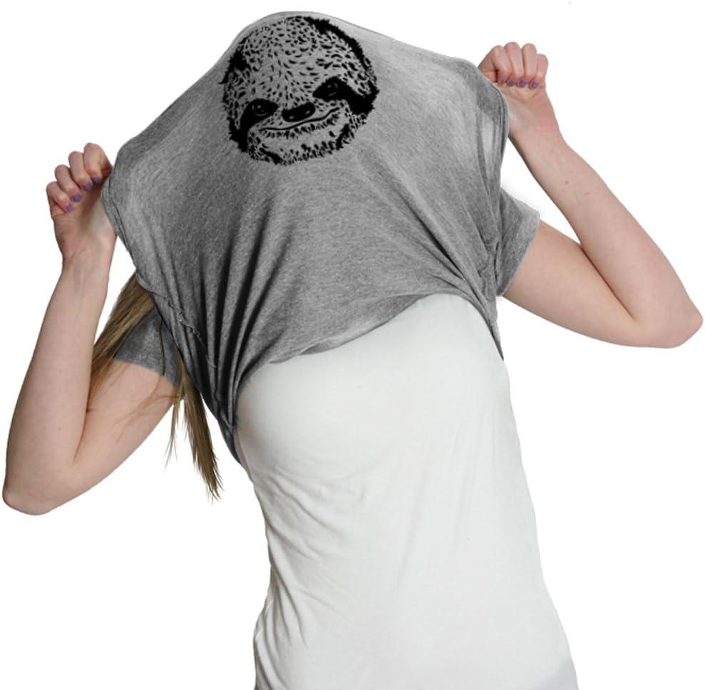 imageWomens Ask Me Why Im Lazy T Shirt Funny Flipup Sloth Zoo Animal Slim Fit TeeLight Heather Grey
