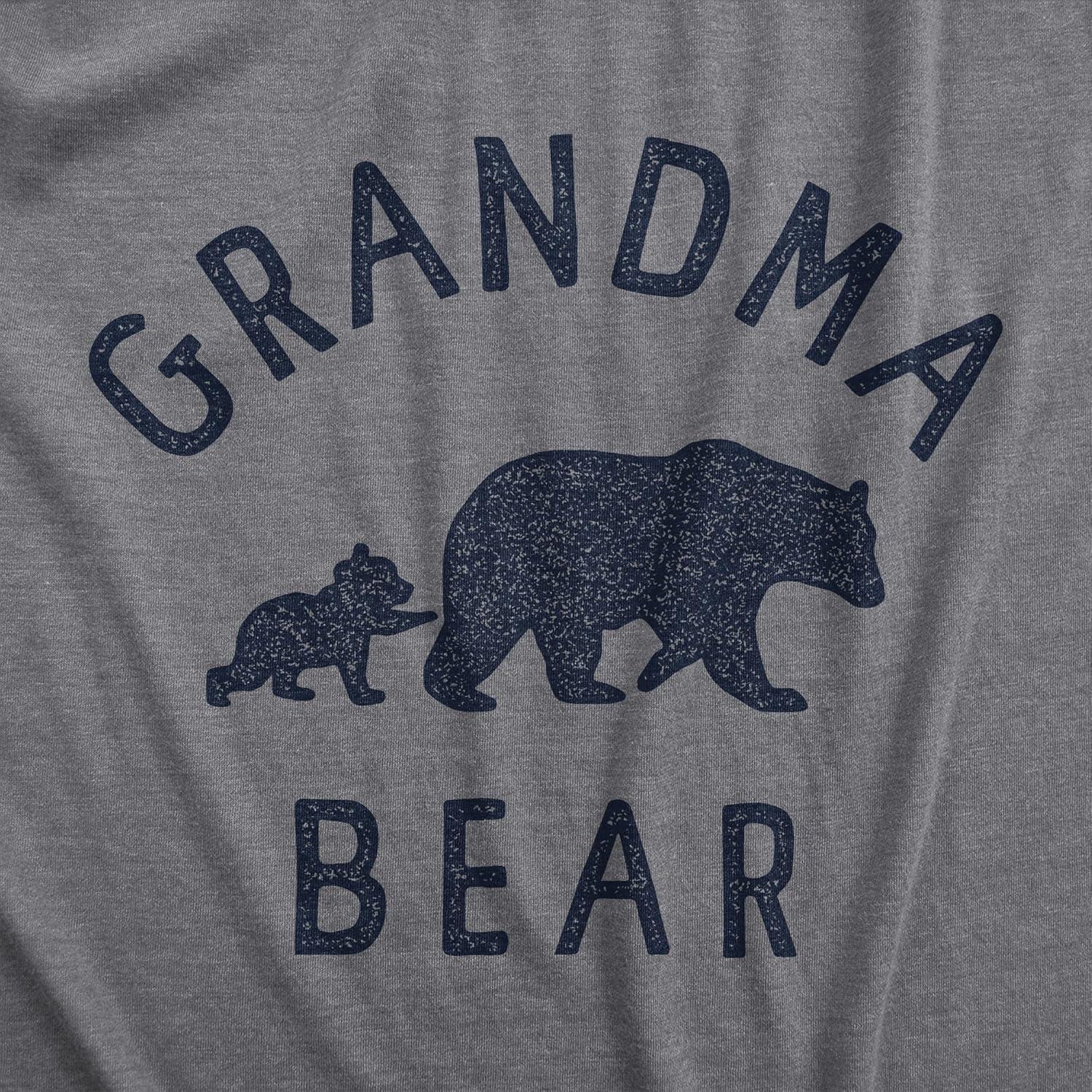 imageWomens Grandma Bear T Shirt Funny Cute Family Bears Tee for LadiesDark Heather Grey