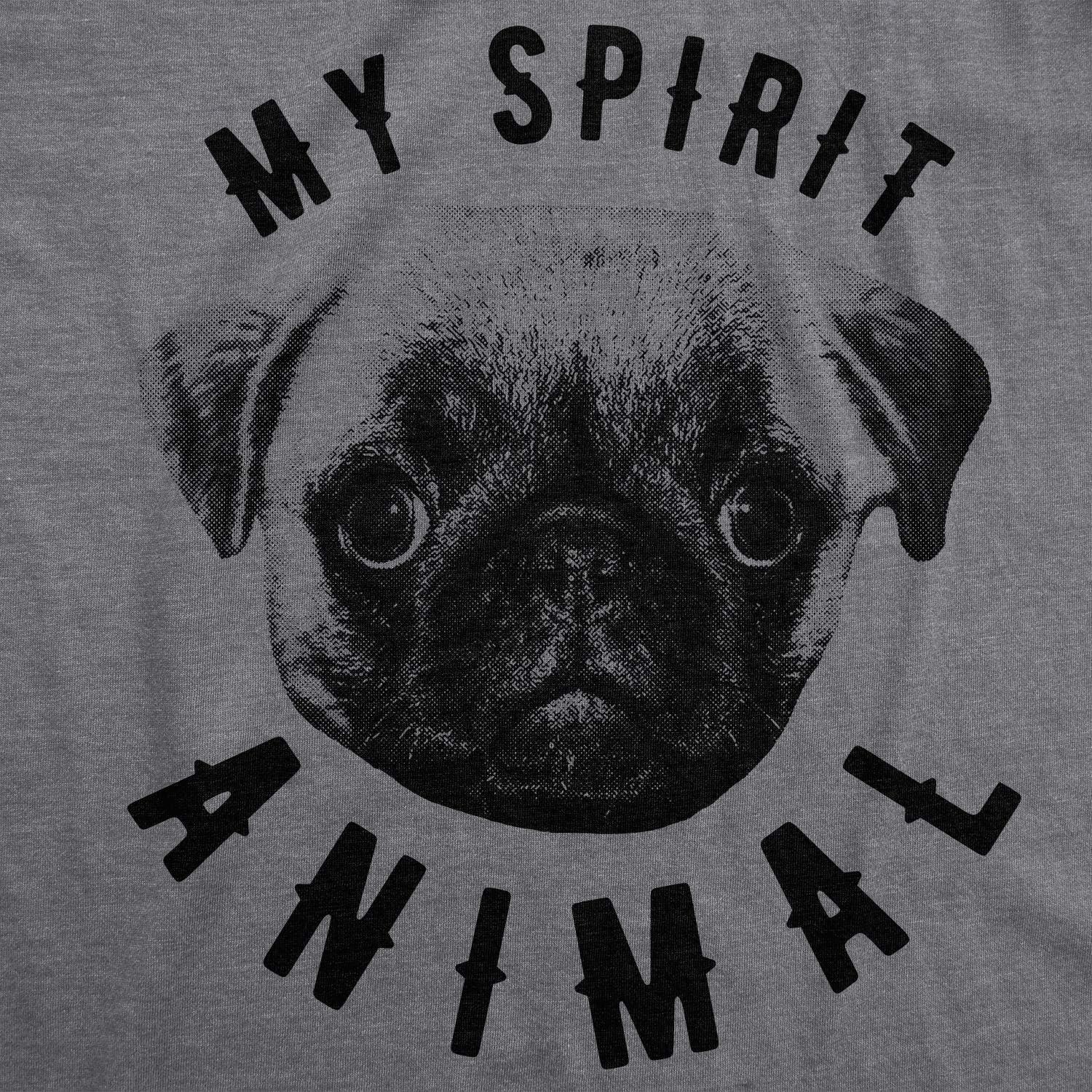 imageWomens My Spirit Animal Pug T Shirt Funny Dog Mom Tee Cute for HerDark Heather Grey