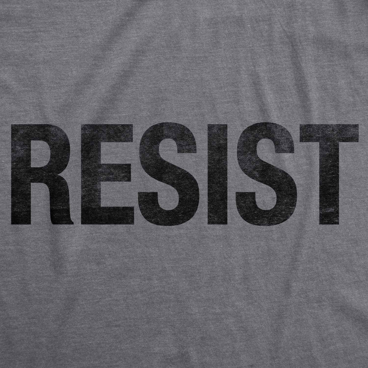 imageWomens Resist T Shirts Political Anti Authority Protest Tees Rebel Rally March TeeDark Heather Grey Resist