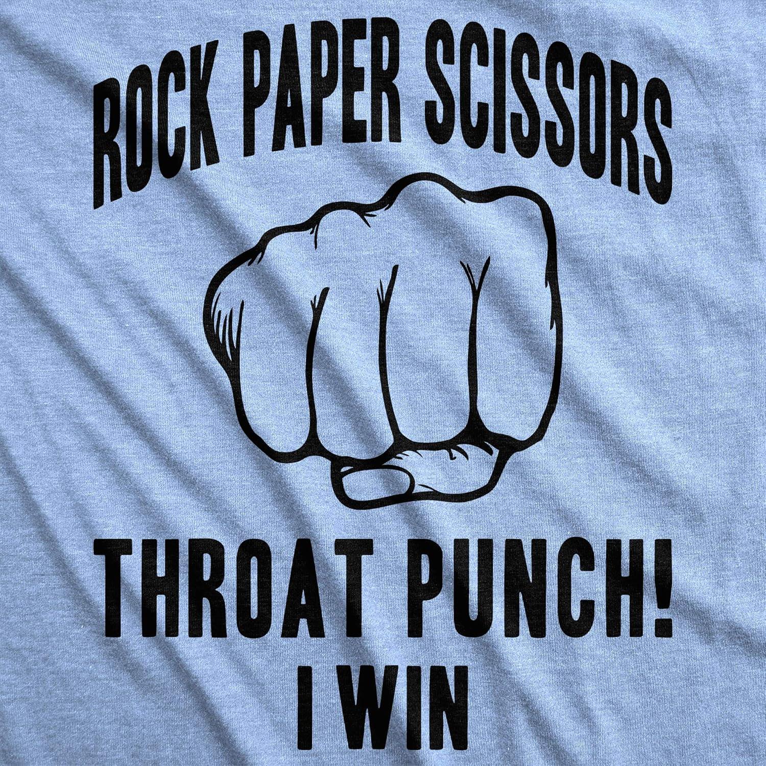imageWomens Rock Paper Scissors Throat Punch T Shirt Funny Sarcastic Humor Tee GirlsLight Heather Blue