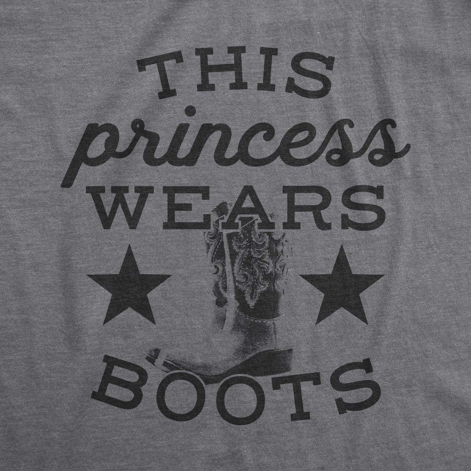 imageWomens This Princess Wears Boots T Shirt Funny Country Music Tee for LadiesDark Heather Grey