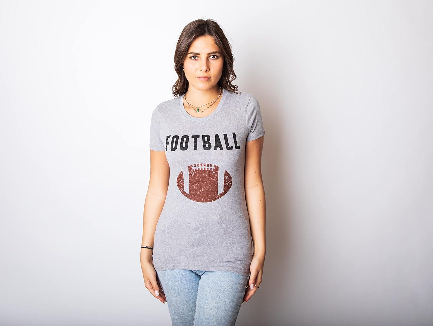 imageWomens Vintage Football T Shirt Funny Sunday Game Day Tee for Ladies GraphciLight Heather Grey