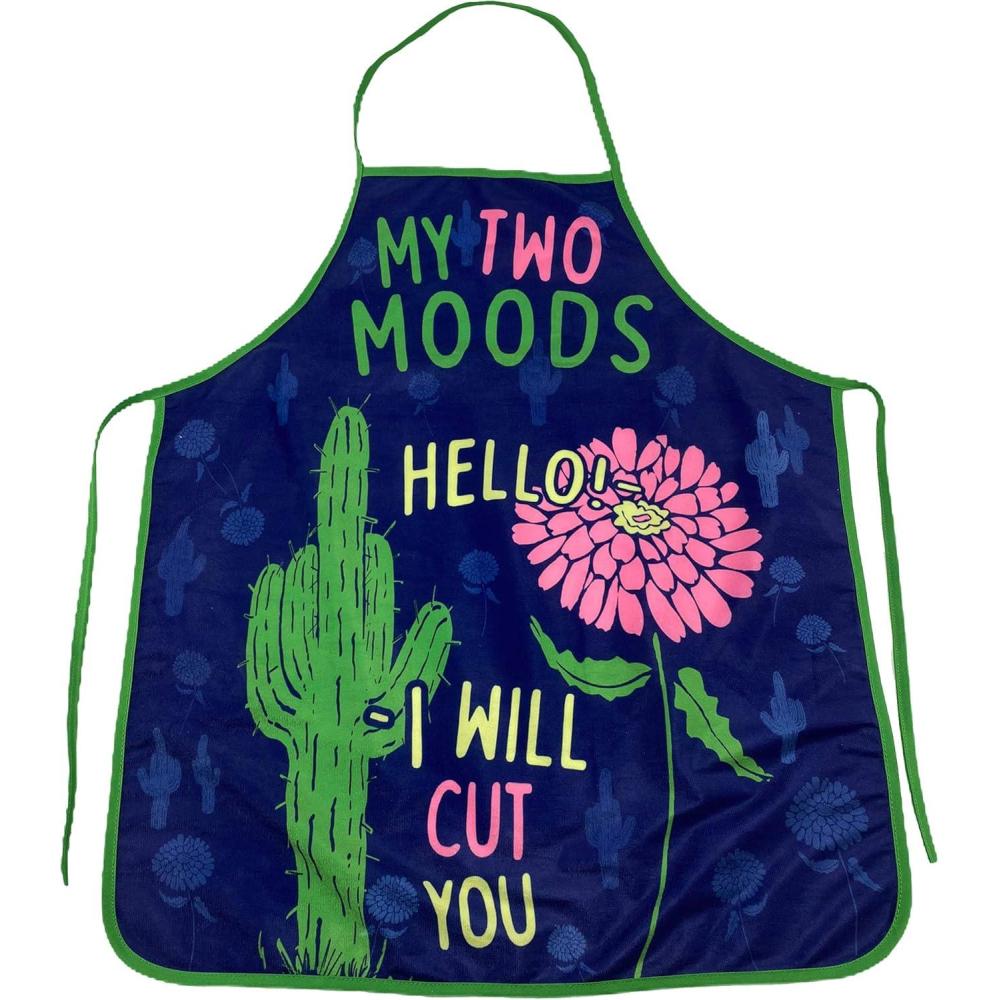 imageCrazy Dog TShirts My Two Moods Hello I Will Cut You Funny Flower Cactus Graphic Novelty Kitchen Accessories Funny Graphic Kitchenwear Introvert Cool Sarcastic Novelty Black Oven Mitt ApronApron