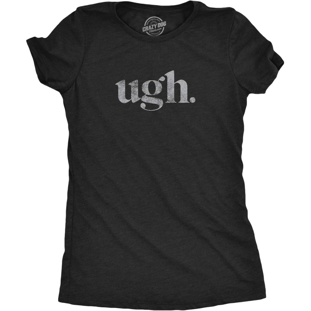 imageCrazy Dog TShirts Womens Novelty TShirtHeather Black