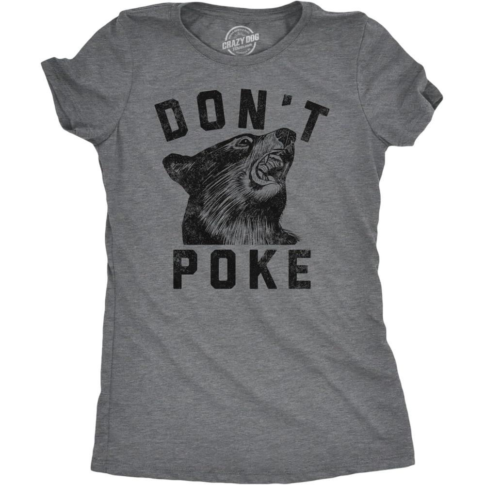 imageFunny Badass Womens T Shirts Cool Sarcastic Graphic Tees for Ladies with SassDark Heather Grey Dont Poke