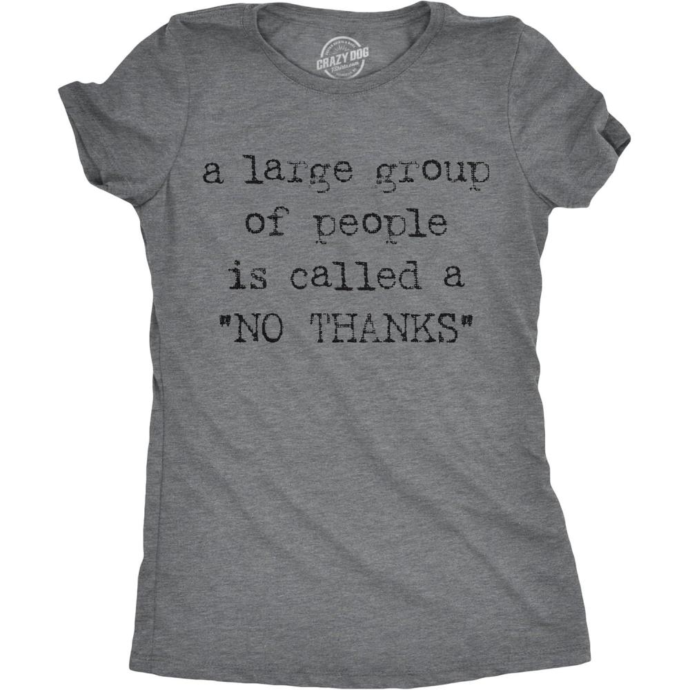 imageFunny Badass Womens T Shirts Cool Sarcastic Graphic Tees for Ladies with SassDark Heather Grey No Thanks