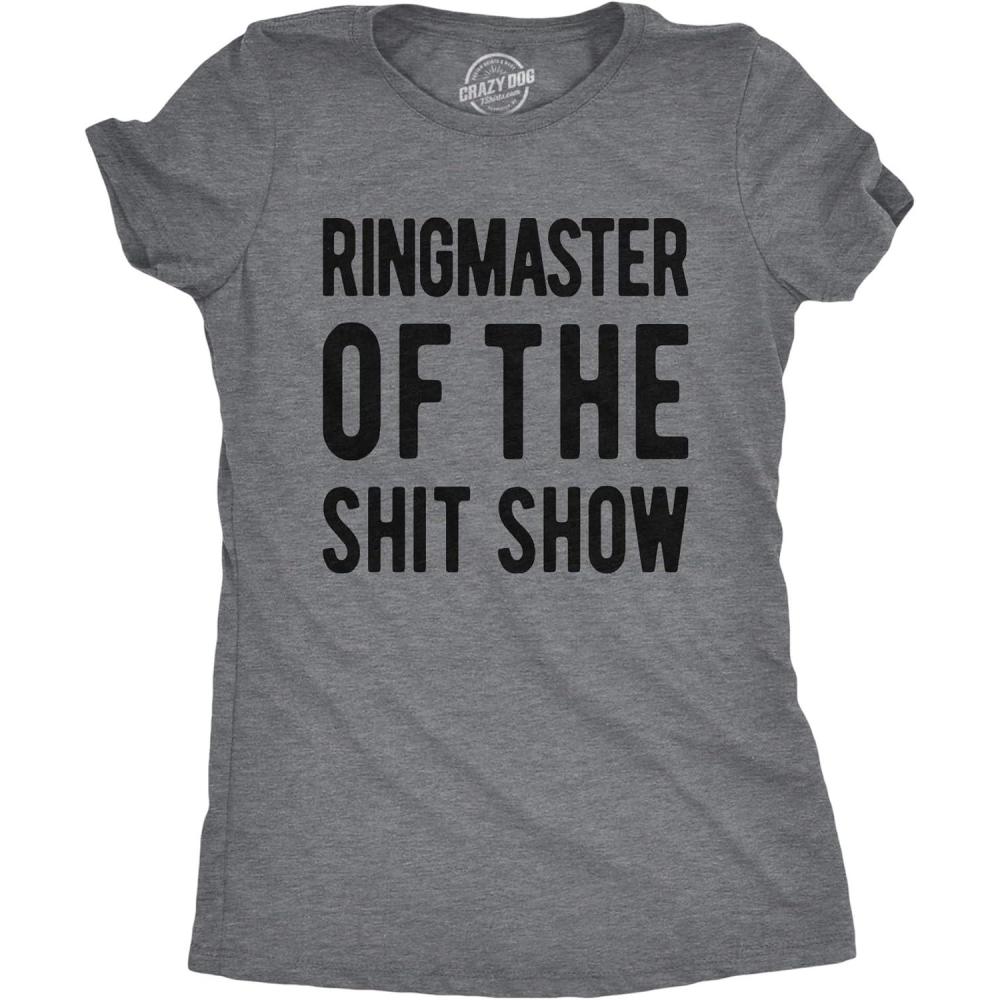 imageFunny Badass Womens T Shirts Cool Sarcastic Graphic Tees for Ladies with SassDark Heather Grey  Ringmaster