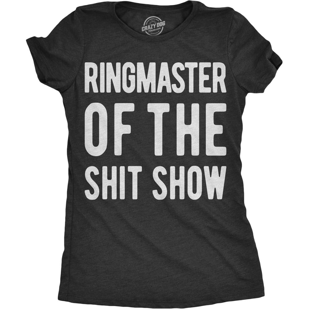 imageFunny Badass Womens T Shirts Cool Sarcastic Graphic Tees for Ladies with SassHeather Black Ringmaster