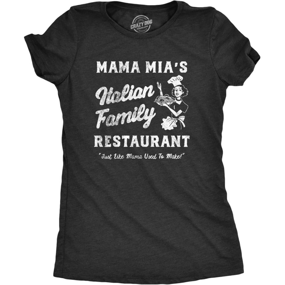 imageFunny Mom Shirts for Women with Cute Food Coffee and Drinking Jokes Funny tees for Mothers DayHeather Black  Mama Mias