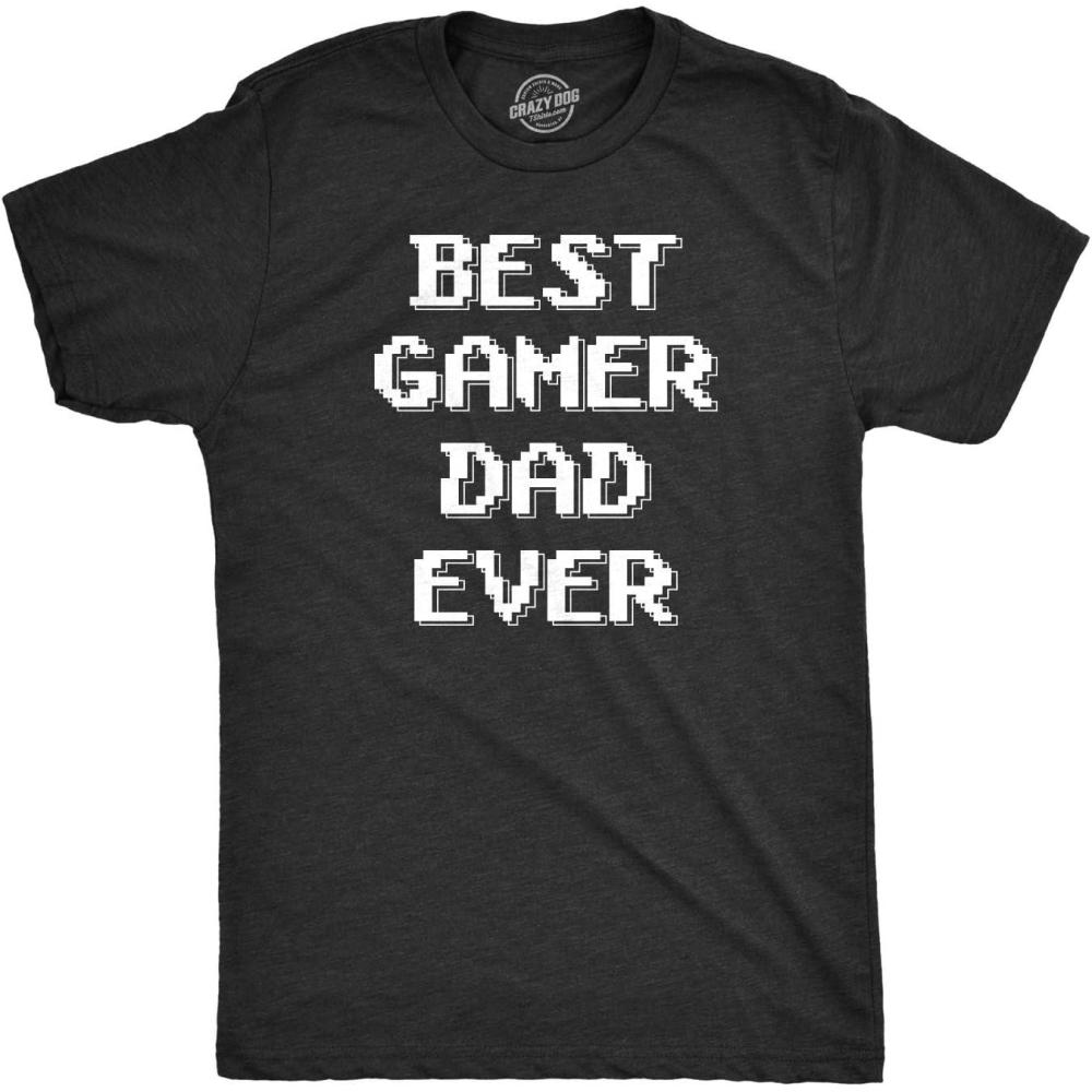 imageMens Best Gamer Dad Ever T Shirt Funny Video Game Fathers Day Tee