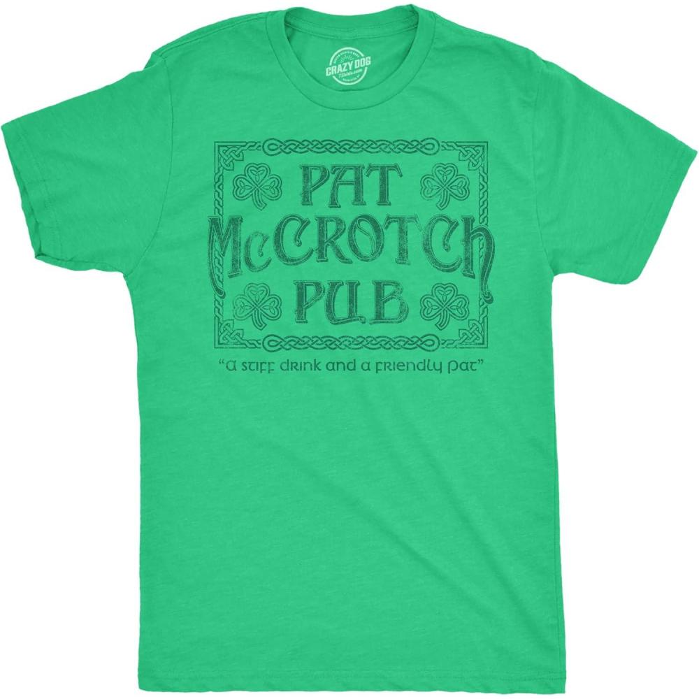imageMens Funny T Shirts Pat McCrotch Pub Sarcastic St Patricks Day Drinking Tee for Men