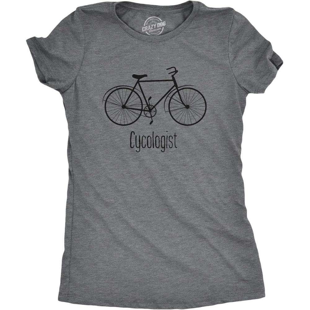 imageWomens Cycologist Funny Psychology Biking Cyclist Gift for Biker Graphic SarcasmDark Heather Grey