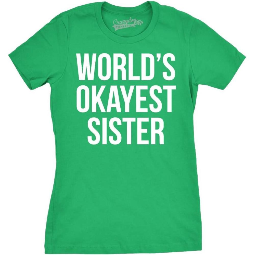 imageWomens Funny T Shirts Sister Squad Family Graphic Tee for LadiesGreen