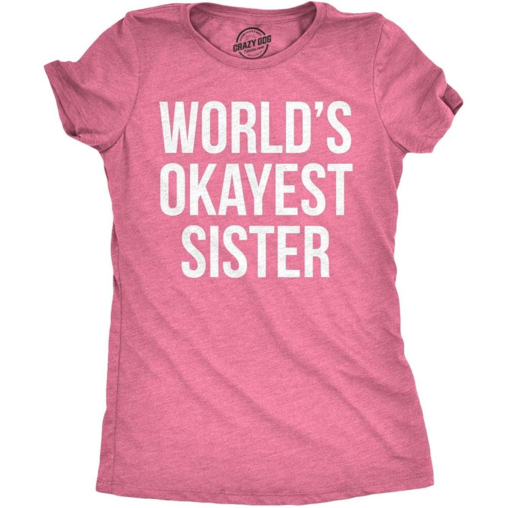 imageWomens Funny T Shirts Sister Squad Family Graphic Tee for LadiesHeather Pink