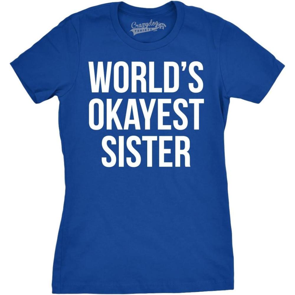 imageWomens Funny T Shirts Sister Squad Family Graphic Tee for LadiesHeather Royal