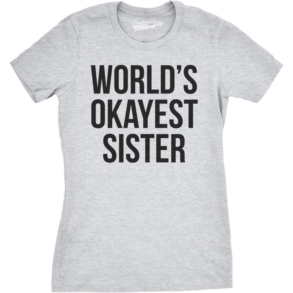 imageWomens Funny T Shirts Sister Squad Family Graphic Tee for LadiesLight Heather Grey
