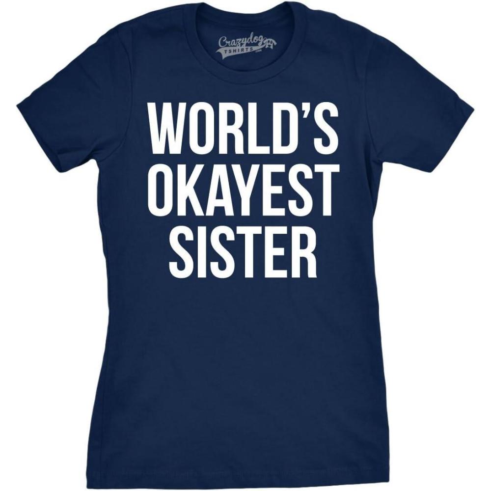 imageWomens Funny T Shirts Sister Squad Family Graphic Tee for LadiesNavy