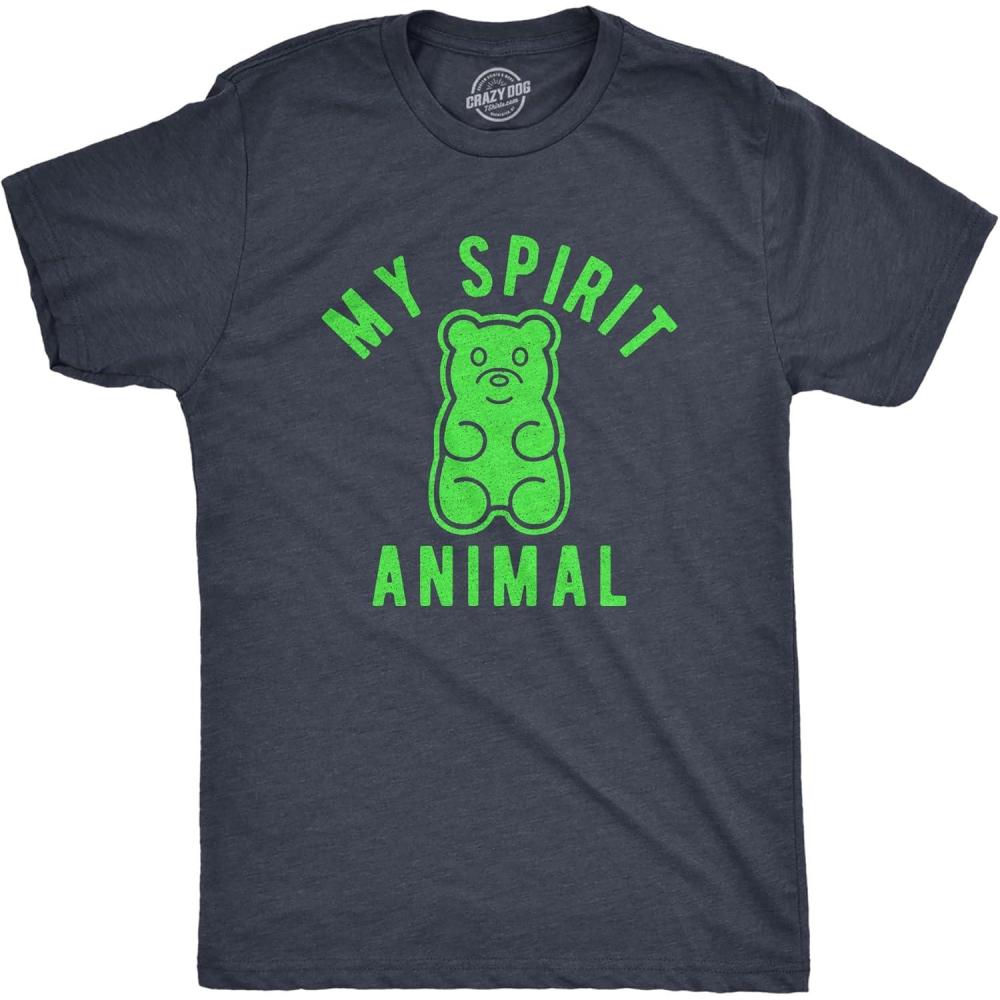 imageWomens Gummy Bear My Spirit Animal T Shirt Funny Candy Lover Graphic Novelty TeeHeather Navy