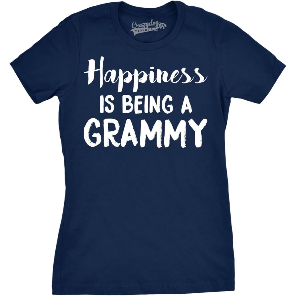 imageWomens Happiness is Being a Grammy Funny T Shirt Gift Grandmother for GrandmaNavy