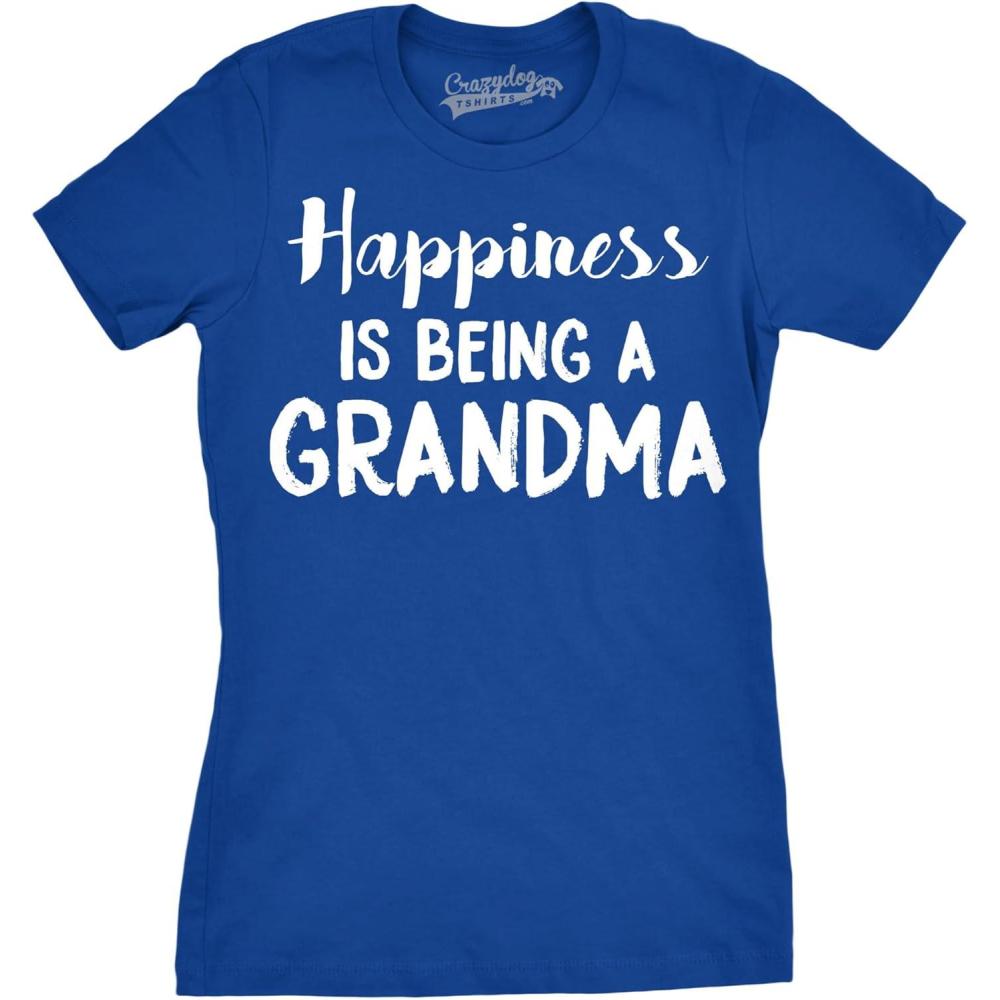 imageWomens Happiness is Being a Grandma T Shirt Funny Cute Nana Grandmother GiftHeather Royal