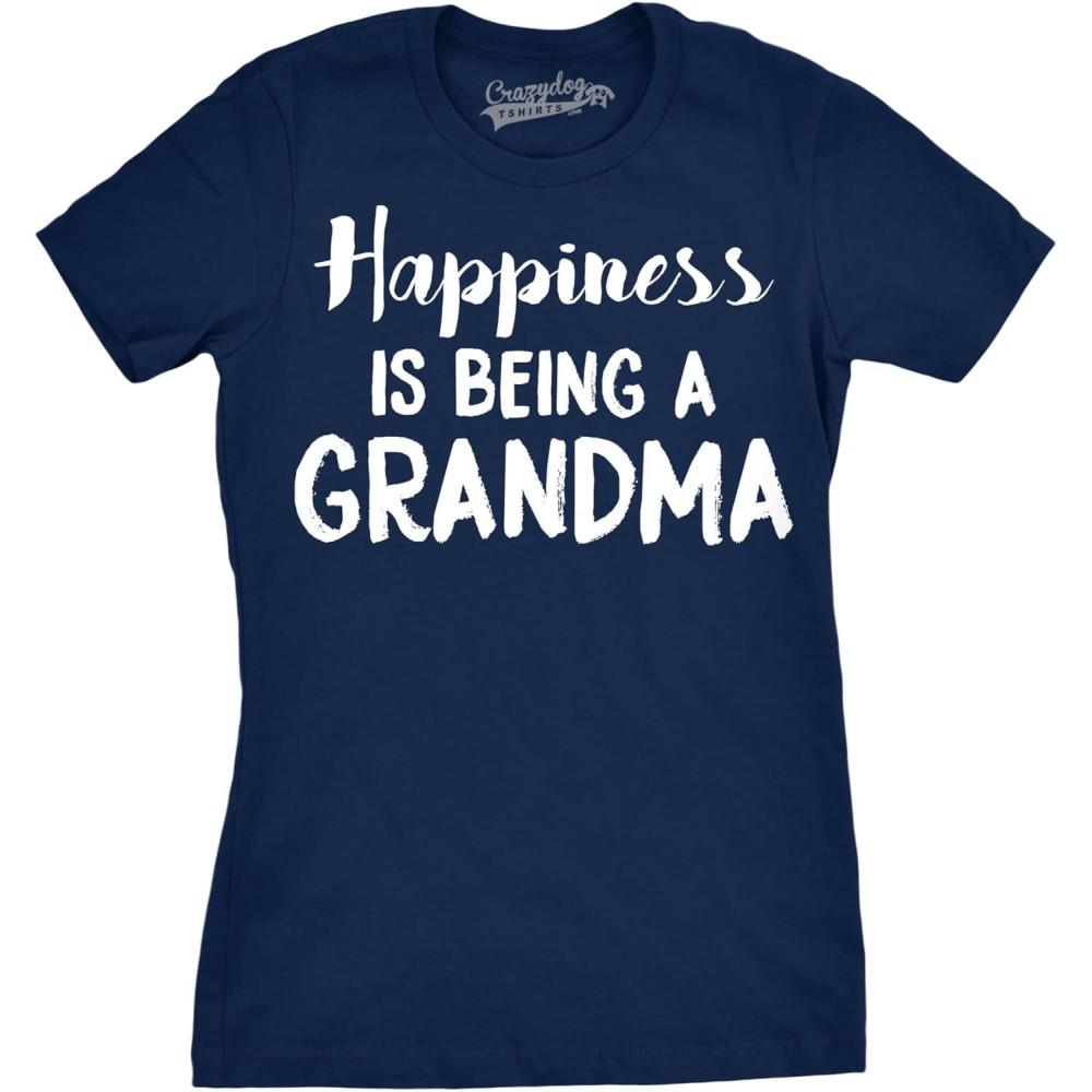 imageWomens Happiness is Being a Grandma T Shirt Funny Cute Nana Grandmother GiftNavy