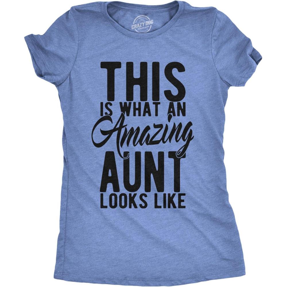 imageWomens This is What an Amazing Aunt Looks Like T Shirt Funny Family Tee for LadiesHeather Light Blue
