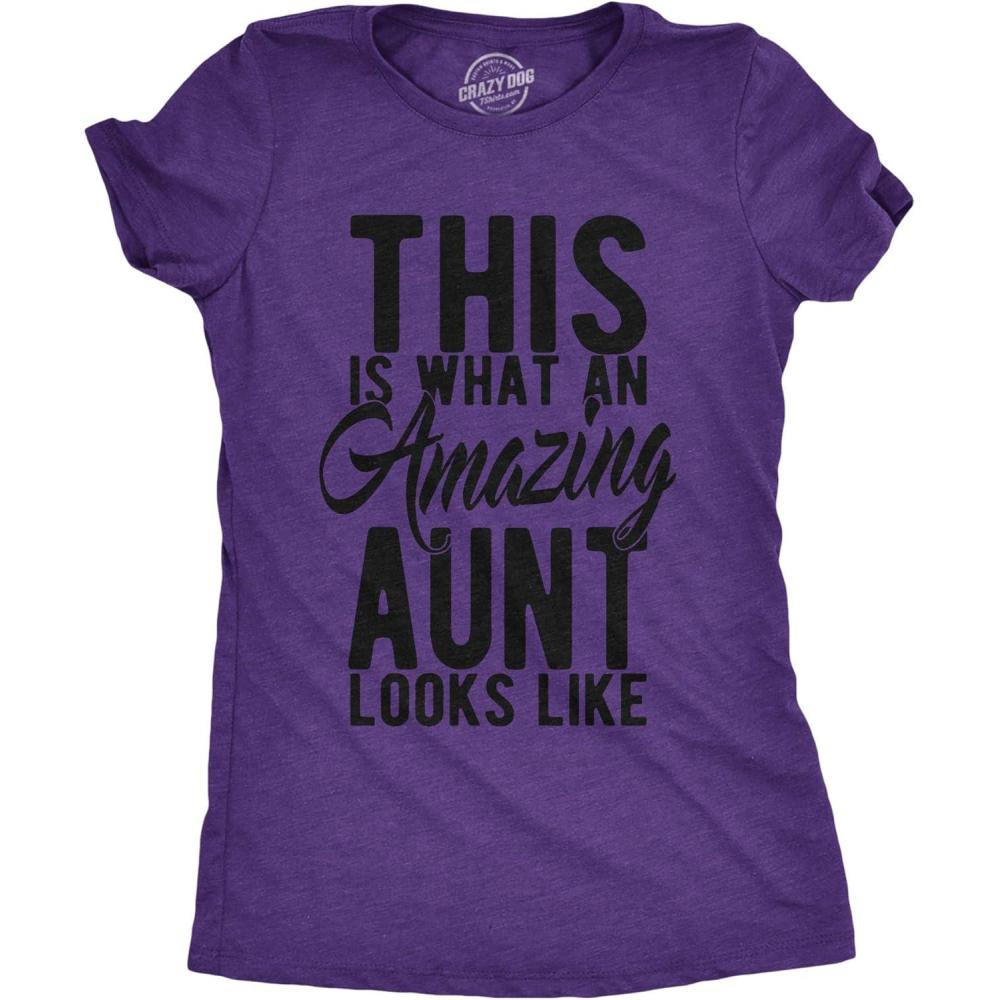imageWomens This is What an Amazing Aunt Looks Like T Shirt Funny Family Tee for LadiesHeather Purple Amazing Aunt