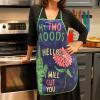 Crazy Dog T-Shirts My Two Moods Hello I Will Cut You Funny Flower Cactus Graphic Novelty Kitchen Accessories Funny Graphic Kitchenwear Introvert Cool Sarcastic Novelty Black Oven Mitt + Apron(Apron)