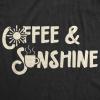 Crazy Dog T-Shirts Womens Coffee and Sunshine T Shirt Cute Tee for Ladies(Heather Black)
