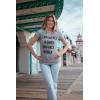 Crazy Dog T-Shirts Womens Empowered Women Empower Women T-Shirt Cool Lady Girl Power Feminism Tee(Heather Light Blue)