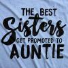 Crazy Dog Womens Best Sisters Get Promoted to Auntie Funny Gift for Cool Aunt(Light Heather Blue)