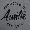 Crazy Dog Womens Promoted to Auntie 2025 Graphic T Shirt New Baby Family Tee(Dark Heather Grey – 2025)