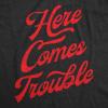 Funny Badass Womens T Shirts Cool Sarcastic Graphic Tees for Ladies with Sass(Heather Black – Here Comes Trouble)