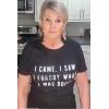 Funny Badass Womens T Shirts Cool Sarcastic Graphic Tees for Ladies with Sass(Heather Black – I Came)