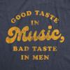 Funny Badass Womens T Shirts Cool Sarcastic Graphic Tees for Ladies with Sass(Heather Navy – Good Music Bad Men)