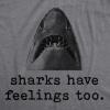 Funny Mom Shirts for Women with Cute Food Coffee and Drinking Jokes Funny tees for Mothers Day(Dark Heather Grey – Shark Feelings)