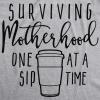 Funny Mom Shirts for Women with Cute Food Coffee and Drinking Jokes Funny tees for Mothers Day(Dark Heather Grey – Surviving Motherhood)